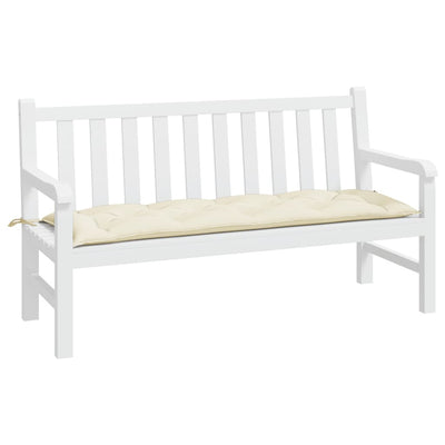 Garden Bench Cushion Cream White 150x50x7 cm Fabric Payday Deals