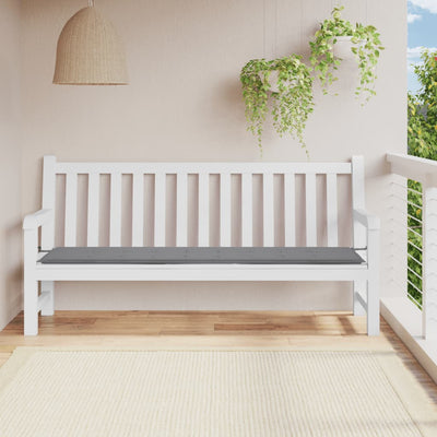 Garden Bench Cushion Grey 200x50x3 cm