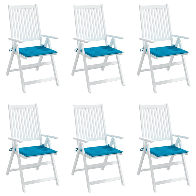 Garden Chair Cushions 6 pcs Blue 40x40x3 cm Fabric Payday Deals
