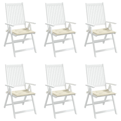 Garden Chair Cushions 6 pcs Cream 40x40x3 cm Fabric Payday Deals