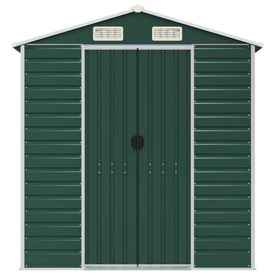 Garden Shed Green 191x640x198 cm Galvanised Steel Payday Deals