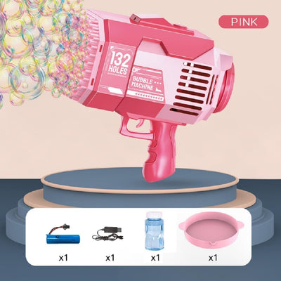 GOMINIMO 132 Holes Rechargeable Bubbles Machine Gun for Kids (Pink) GO-BMG-102-KBT Payday Deals