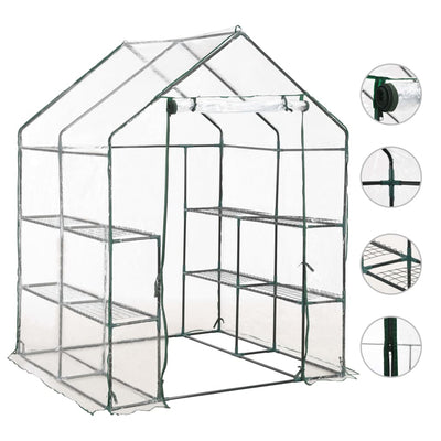Greenhouse with 8 Shelves 143x143x195 cm Payday Deals