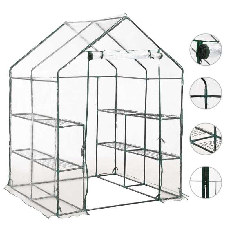 Greenhouse with 8 Shelves 143x143x195 cm Payday Deals