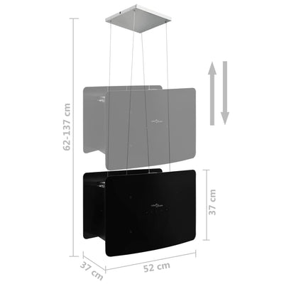 Hanging Island Range Hood Touch Sensor LCD Tempered Glass Payday Deals