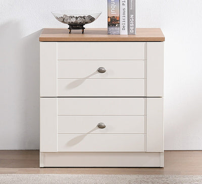 HARRIET Chest Of 2 Drawers Bedside Table White