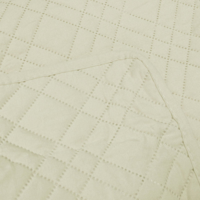 Jane Barrington Morris Light Cream Ultrasonic Embossed Lightly Quilted Reversible Coverlet Set Queen Payday Deals