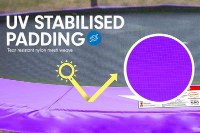 Kahuna 8ft Trampoline Free Ladder Spring Mat Net Safety Pad Cover Round Enclosure Purple Payday Deals