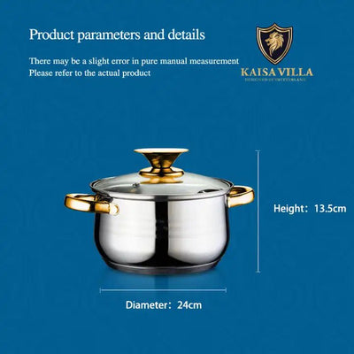 Kaisa Villa 5.8 Litre Casserole Pot Stainless Steel Induction Cooking Stock Stew Payday Deals