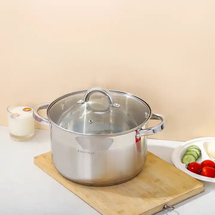 Kaisa Villa 6.5 Litre Casserole Pot Stainless Steel Induction Cooking Stock Stew Payday Deals