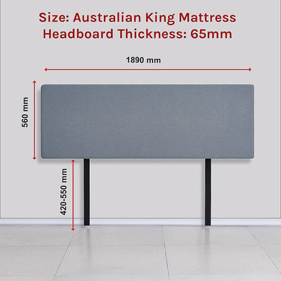 Linen Fabric King Bed Deluxe Headboard Bedhead - Berlin Blue Payday Deals