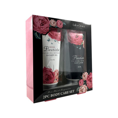 Lulu Grace Body Care Gift Set Rose Shower Gel 200ml, Body Lotion 200ml