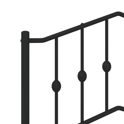 Metal Bed Frame with Headboard and Footboard Black 183x203 cm King Size Payday Deals