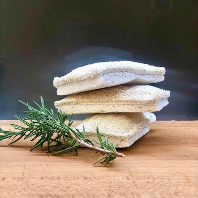 Natural Loofah Cellulose Sponges (Pack of 3) | Eco Cleaning Payday Deals