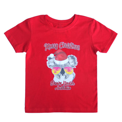 New Funny Adult Xmas Christmas T Shirt Tee Mens Womens 100% Cotton Jolly Ugly, Koala Sunglass (Red), M