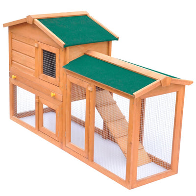 Outdoor Large Rabbit Hutch Small Animal House Pet Cage Wood Payday Deals