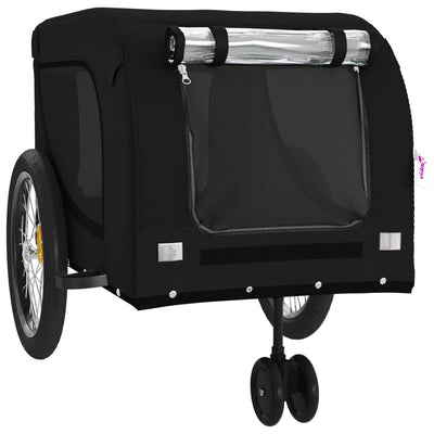 Pet Bike Trailer Black Oxford Fabric and Iron Payday Deals