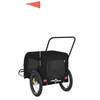 Pet Bike Trailer Black Oxford Fabric and Iron Payday Deals
