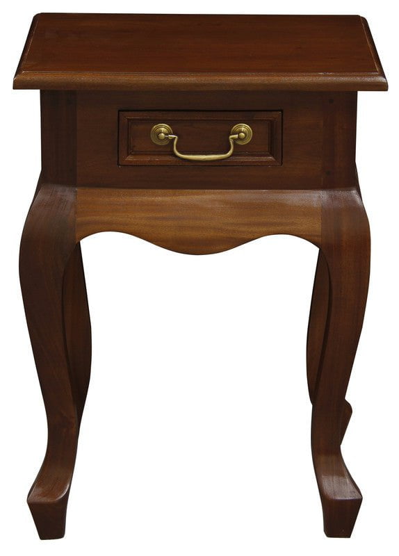 Queen Anne 1 Drawer Lamp Table (Mahogany) Payday Deals
