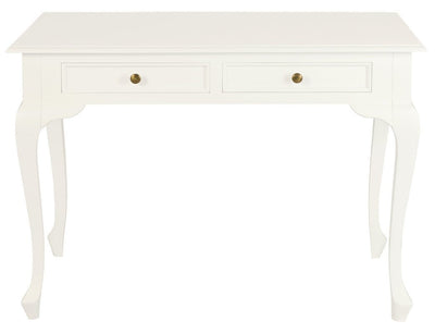 Queen Anne 2 Drawer Desk (White)
