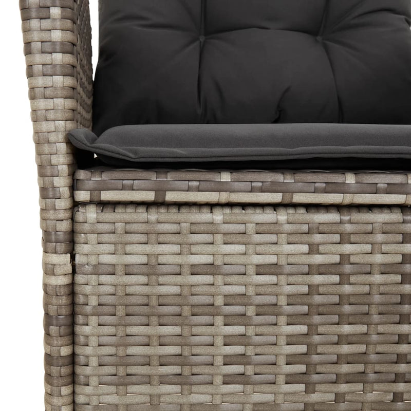Reclining Garden Chair with Cushions Grey Poly Rattan Payday Deals