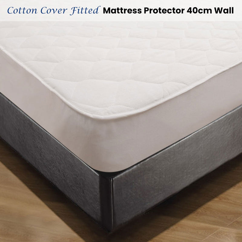Shangri LaCotton Cover Fitted Mattress Protector Double Payday Deals