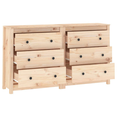 Sideboard 140x35x80 cm Solid Wood Pine Payday Deals