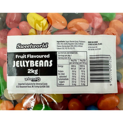 Sweetworld Assorted Flavoured Jelly Beans Bulk Pack 2kg