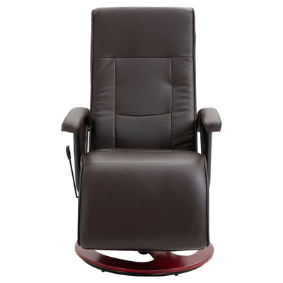 Swivel TV Armchair Brown Faux Leather Payday Deals