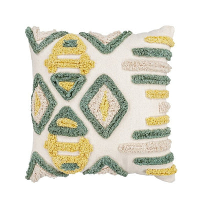 Tassels Linen Cushion Cover 50*50cm Beige Pillow Cover Handmade Boho rustic decor cream Moroccan Cushions Hand Tufted Cushion Lumbar Pillow