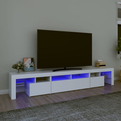 TV Cabinet with LED Lights White 230x36.5x40 cm
