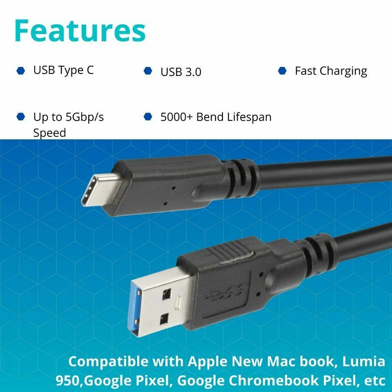 VCOM 1M USB-A to USB-C Type C 3.0 Male to Male Cable Black CU401 Payday Deals