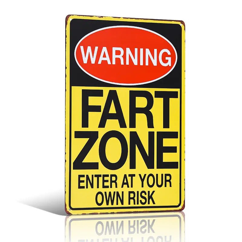Vintage Fart Zone Warning Sign Funny Metal Sign Bathroom Kitchen Office - Humorous Gift Payday Deals