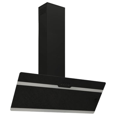 Wall Range Hood 90 cm Steel and Tempered Glass Black Payday Deals
