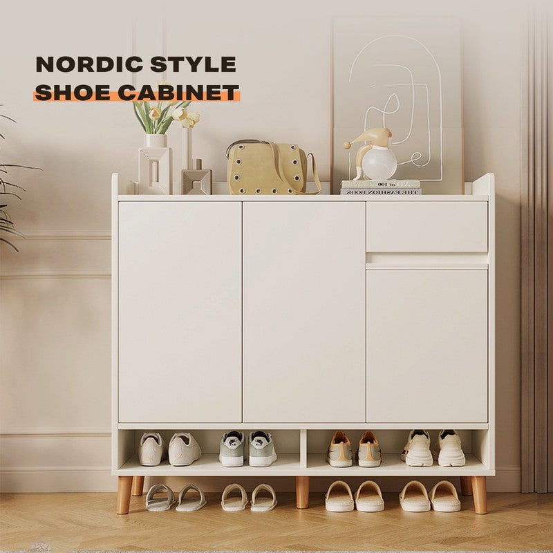 White simple style shoe cabinet storage cabinet Payday Deals