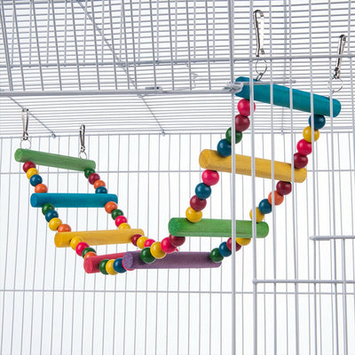 10PCS Bird Toys Parrot Swing Chewing Hanging Cockatiel Cage Toy Set with Bell Payday Deals