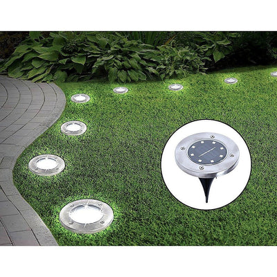 12 x Solar Powered LED Buried Inground Recessed Light Garden Outdoor Deck Path Payday Deals