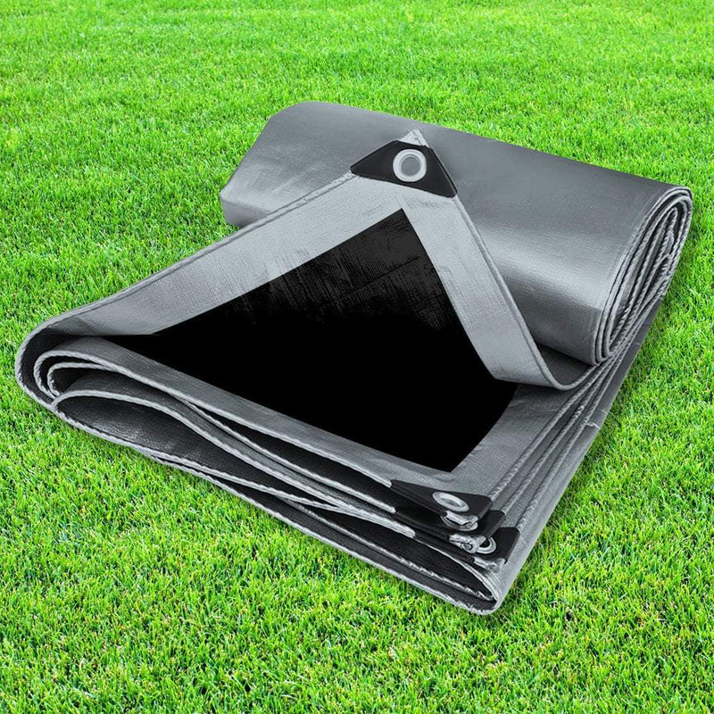 2.7x3.6M Heavy Duty Poly Tarps 200gsm PE Tarpaulin Camping Cover UV Rot Proof Payday Deals
