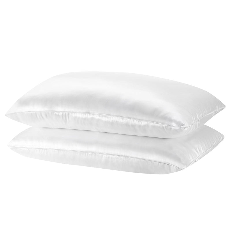 MULBERRY SILK PILLOW CASE TWIN PACK - SIZE: 51X76CM - WHITE - Payday Deals
