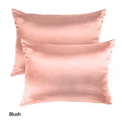 MULBERRY SILK PILLOW CASE TWIN PACK - SIZE: 51X76CM - BLUSH - Payday Deals