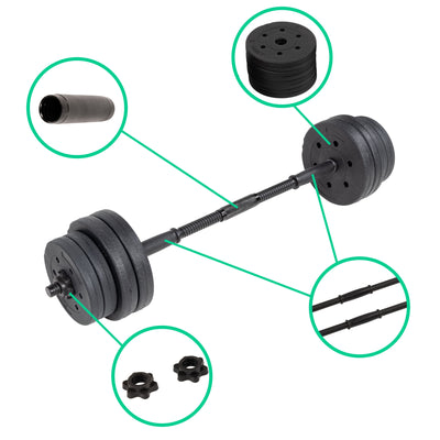 20kg Dumbbell Set Home Gym Fitness Exercise Weights Bar Plate Payday Deals