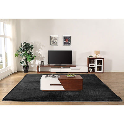230x200cm Floor Rugs Large Shaggy Rug Area Carpet Bedroom Living Room Mat - Black Payday Deals