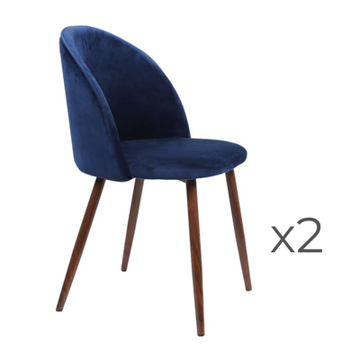 2x Dining Chairs Seat French Provincial Kitchen Lounge Chair Navy