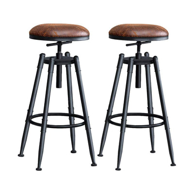 2x Levede Rustic Industrial Bar Stool Kitchen Stool Barstool Swivel Dining Chair