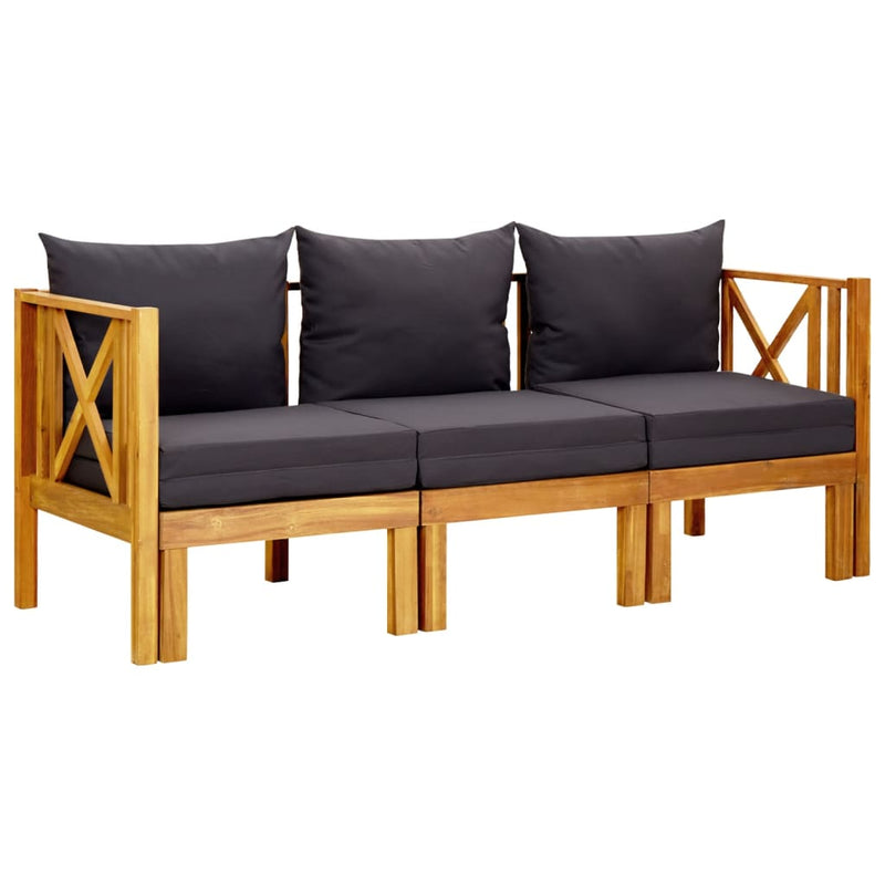 3-Seater Garden Bench with Cushions 179 cm Solid Acacia Wood Payday Deals