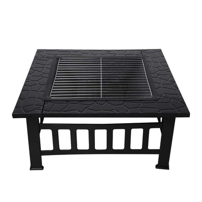 3IN1 Fire Pit BBQ Grill Pits Outdoor Patio Garden Heater Fireplace BBQS Grills Payday Deals