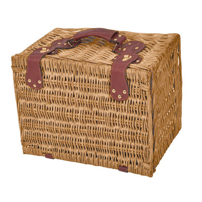 4 Person Picnic Basket Baskets Set Outdoor Blanket Deluxe Wicker Gift Storage Payday Deals