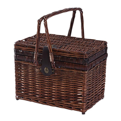 4 Person Picnic Basket Deluxe Baskets Set Outdoor Blanket Deluxe Wicker Gift Payday Deals