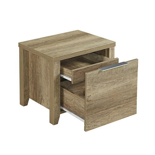 4 Pieces Bedroom Suite Natural Wood Like MDF Structure Queen Size Oak Colour Bed, Bedside Table & Dresser Payday Deals