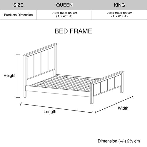 4 Pieces Bedroom Suite with Solid Acacia Wood Veneered Construction in King Size White Ash Colour Bed, Bedside Table & Tallboy Payday Deals